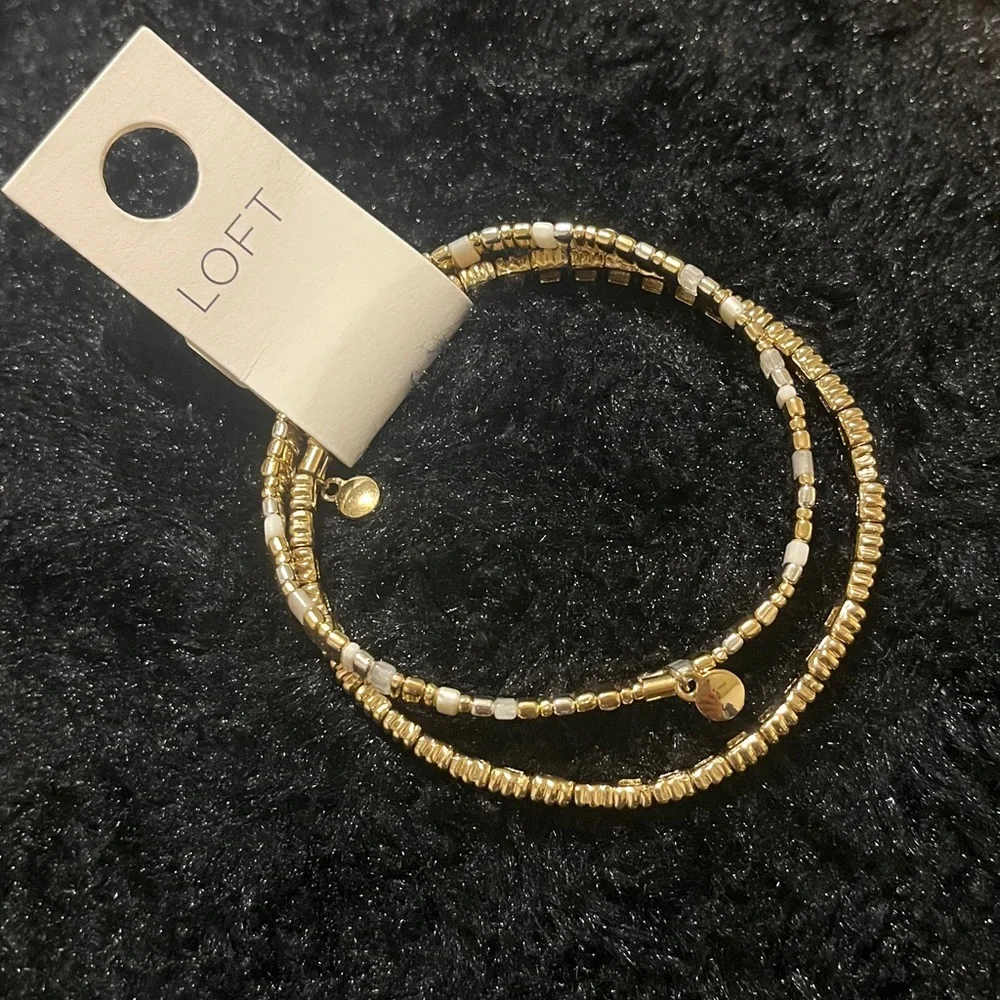LOFT Gold and White Bracelet Set